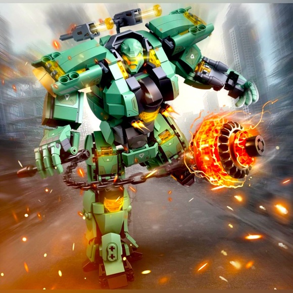 Transforming Mech Robot Building Blocks Set Toys For Kids Electric Wheel Hammer - Picture 1 of 7